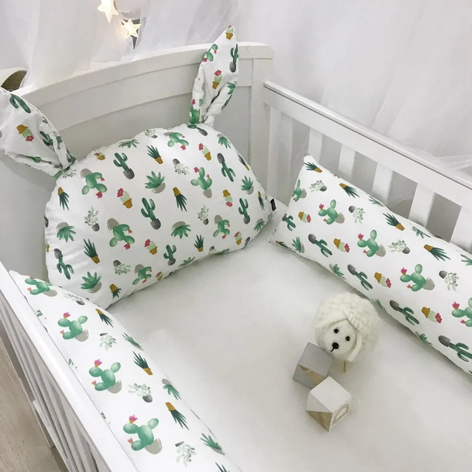 1PC Rabbit cushion Детская кроватка кровать бампер набор новорожденных аксессуары для кроватки длинная подушка для кровати декор для детской комнаты постельное белье Комплект постельного белья детские товары хлопок - Цвет: 1PC Rabbit cushion