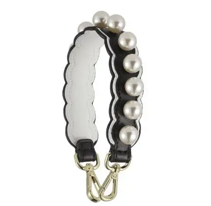 white black gold buc Новинка 30 см короткая жемчужная дизайнерская женская сумка ремень шикарные дамские Наплечные ремни для сумок трендовые ручки для женских сумок аксессуары Q0324 - Цвет: white black gold buc
