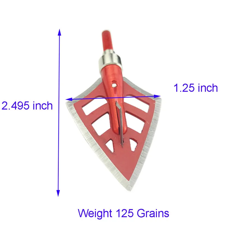 

6Pcs 125Gr Archery Arrowheads Point Tips 4 Blades Archery Arrow Head Broadhead For Bow Outdoor Shooting Archery Accessories