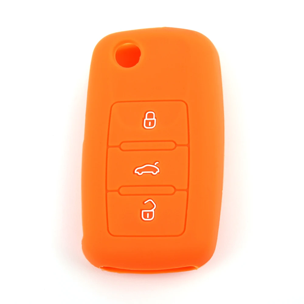 Comfortable soft Silicone rubber 3 buttons Car Key Cover Case For Remote Control suitable Volkswagen Series Car-styling | Автомобили и