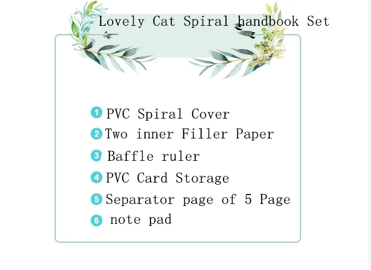 PVC A5 A6 Spiral notebook creative handbook two inner page set Korean lovely cute diary notebooks bullet journal