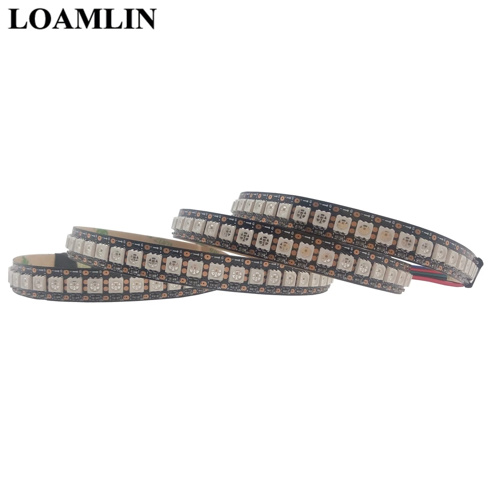 RGB Светодиодная лента SY8208B 8208 5050SMD двухсигнальная Адресуемая IC черный/белый PCB