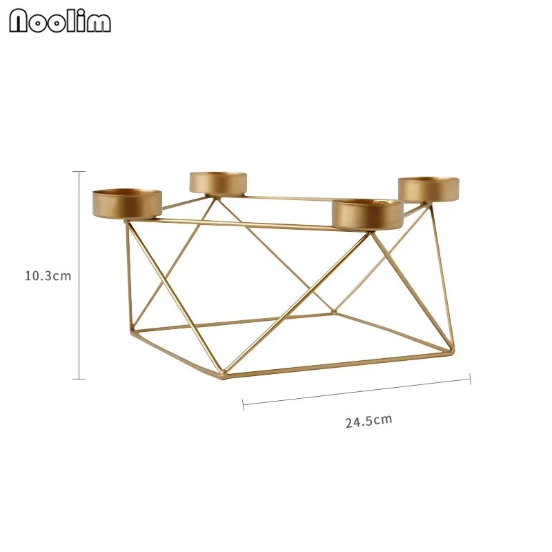Gold 03 NOOLIM скандинавский геометрический Железный Подсвечник европейские украшения креативный подсвечник домашний стол свадебные украшения, аксессуары - Цвет: Gold 03