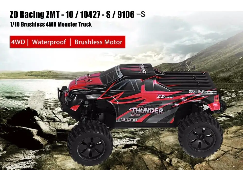 RCtown ZD Racing 9106-S 1/10 Thunder 2,4G 4WD бесщеточный 70 км/ч гоночный Радиоуправляемый автомобиль внедорожник Monster RTR игрушки