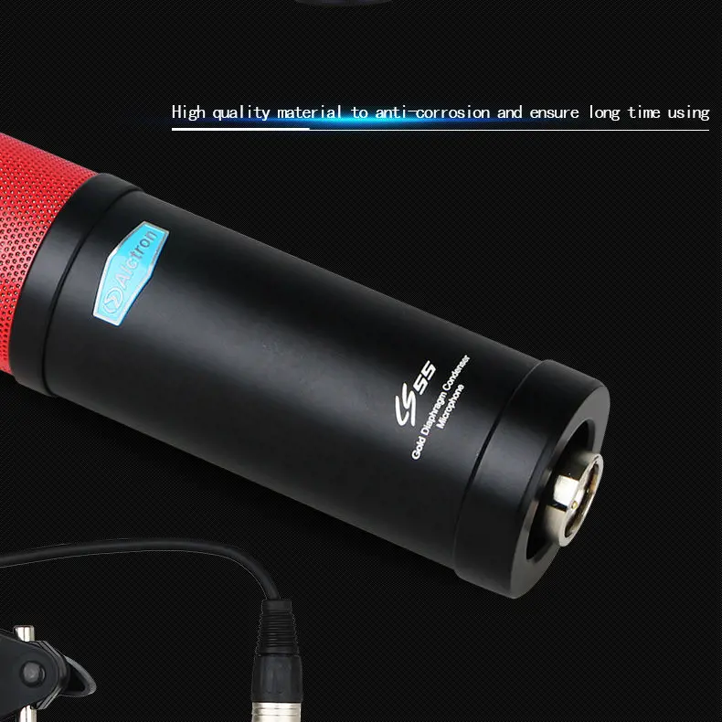 Alctron CS55 большой мембранный конденсаторный записывающий микрофон, используемый в студии, записи и сцены