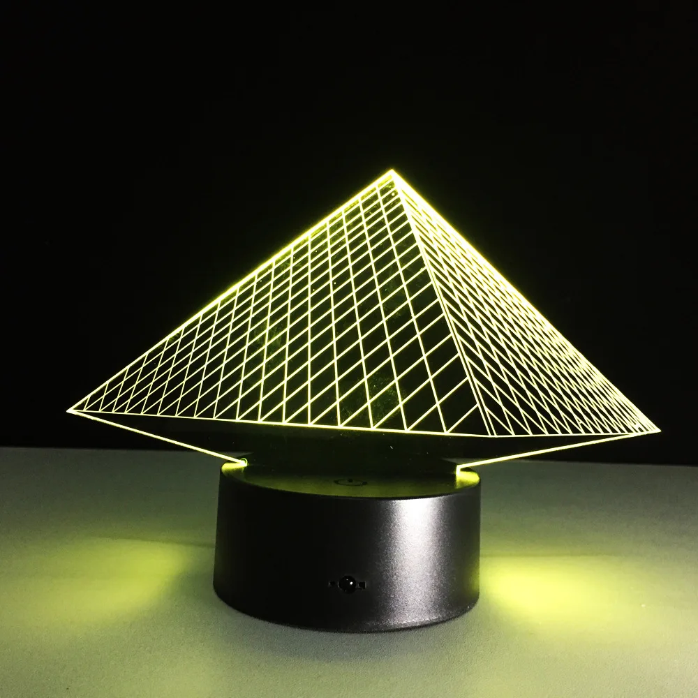 

Pyramid Table 3D LED Light Latest LED Night Light 3D Lamp LED Lighting LED Lamp Fashion Colorful Desk Lamp Bedside Free Shipping