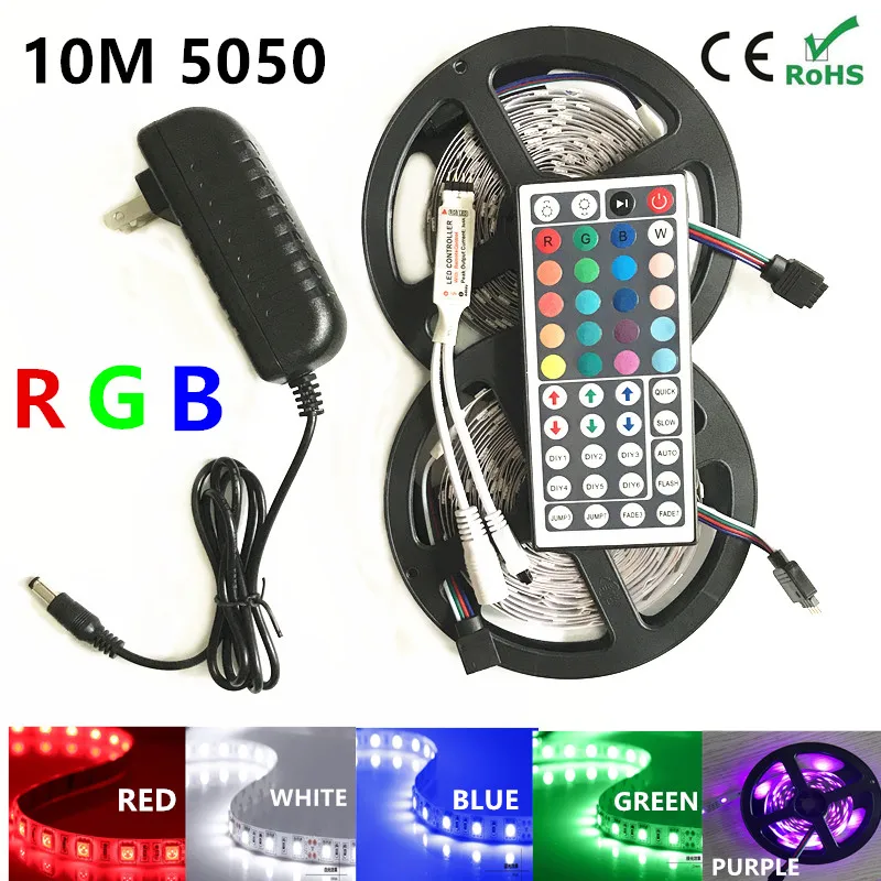 

Светодиодная лента SMD RGB светильник 5050, 10 м, 5 м, светодиодсветильник лента rgb, Светодиодная лента, Диодная лента, Гибкая мини-ИК-контроллер пос...