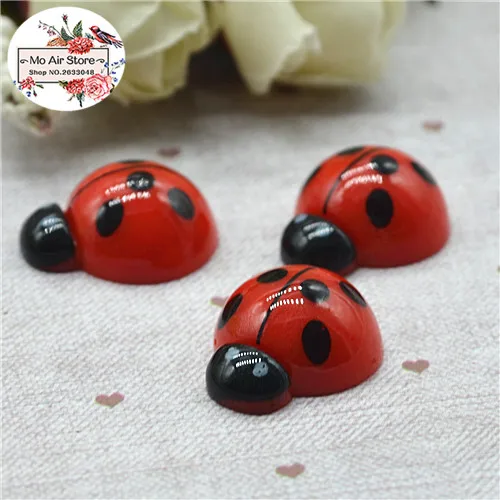 10 шт. Каваий божья коровка насекомое плоская спина кабошон художественное