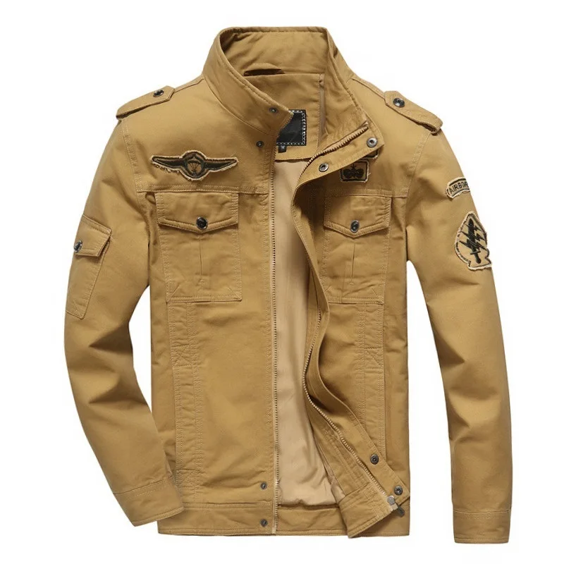 Весенне-осенняя мужская джинсовая куртка в стиле милитари джинсовое хлопковое
