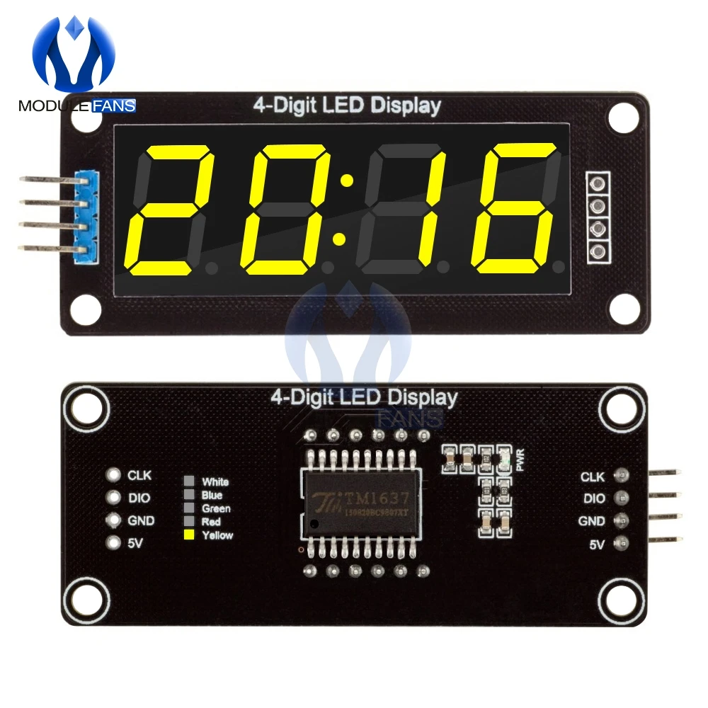TM1637 4 разрядный 0 56 дюймов желтый цифровой светодиодный Дисплей трубки десятичная