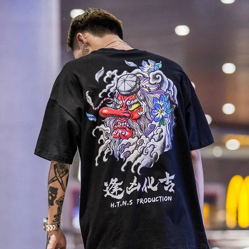 Japan Hip Hop T Shirt Men Funny Print Tshirt Streetwear Casual Short Sleeve Summer Tops Fashion Harajuku Printed Boys | Мужская одежда