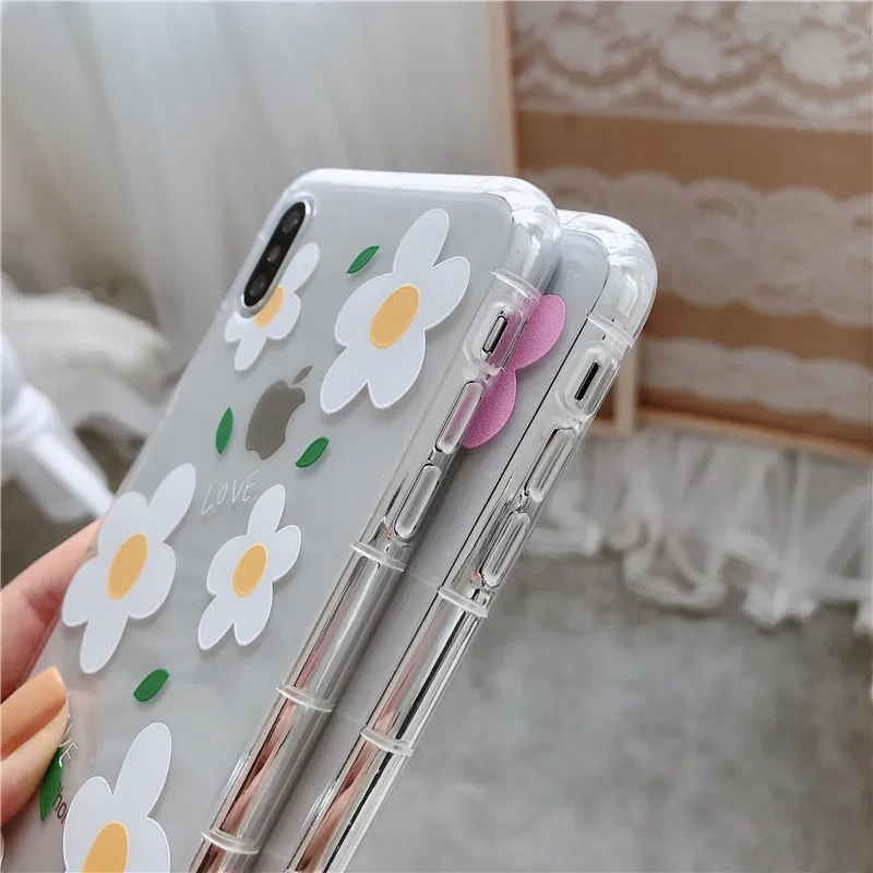 Милый милый маленький цветок Мягкий ТПУ чехол для телефона iPhone 7 8 Plus XR X XS MAX 6 6s