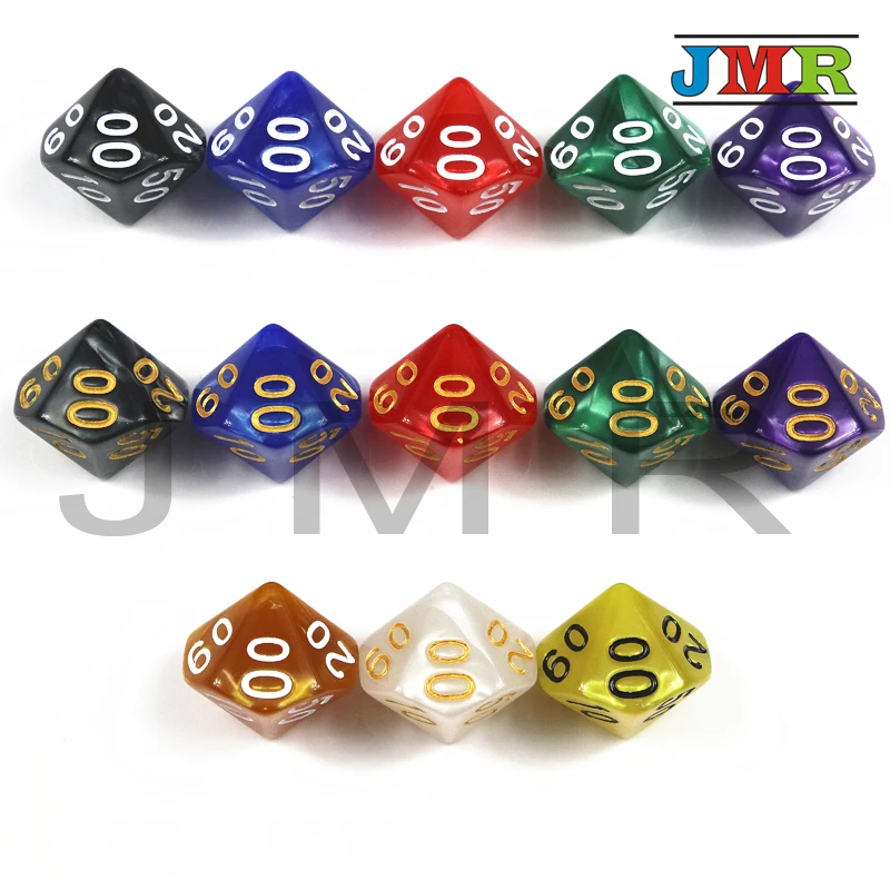 Высокое качество 6 шт TRPG перламутровый эффект D10 %(00 90) кости DND 10 сторонних игр