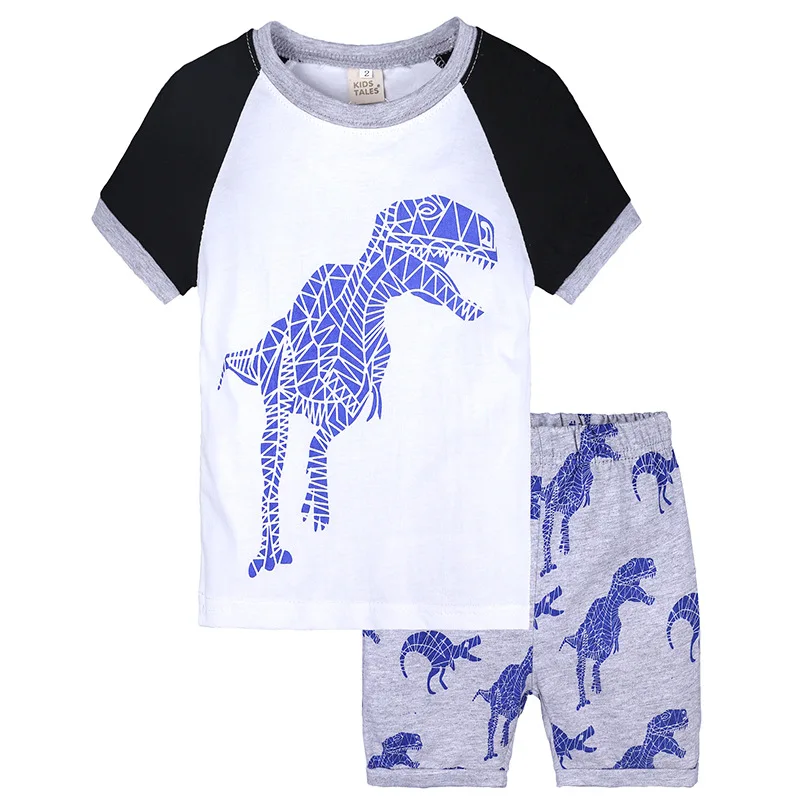 

Детские пижамы для мальчиков, детская одежда для сна с динозаврами, акулами, Детская летняя одежда с мультяшными животными, комплект пижамы ...