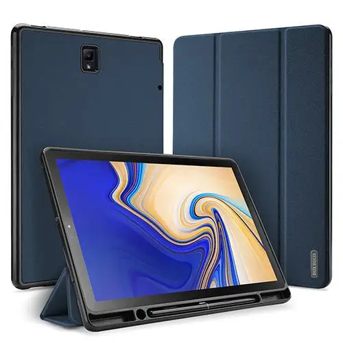 DUX DUCIS PU кожаный чехол для samsung Galaxy TAB S4 умный защитный футляр для samsung TAB S4 10,5 дюймов T830 T835 - Цвет: Синий