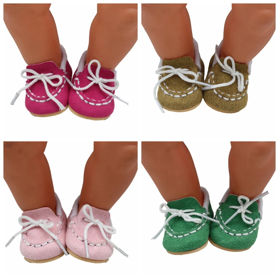 

Pink Green Brown Solid Color Loafer TodÂ For 18 Inch American Doll As Four Generation Girl 43cm Doll BabyÂ Doll Accessories