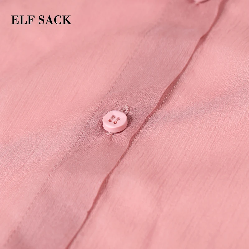 ELFSACK женские блузки с v образным вырезом и оборками однотонная Милая Одежда для