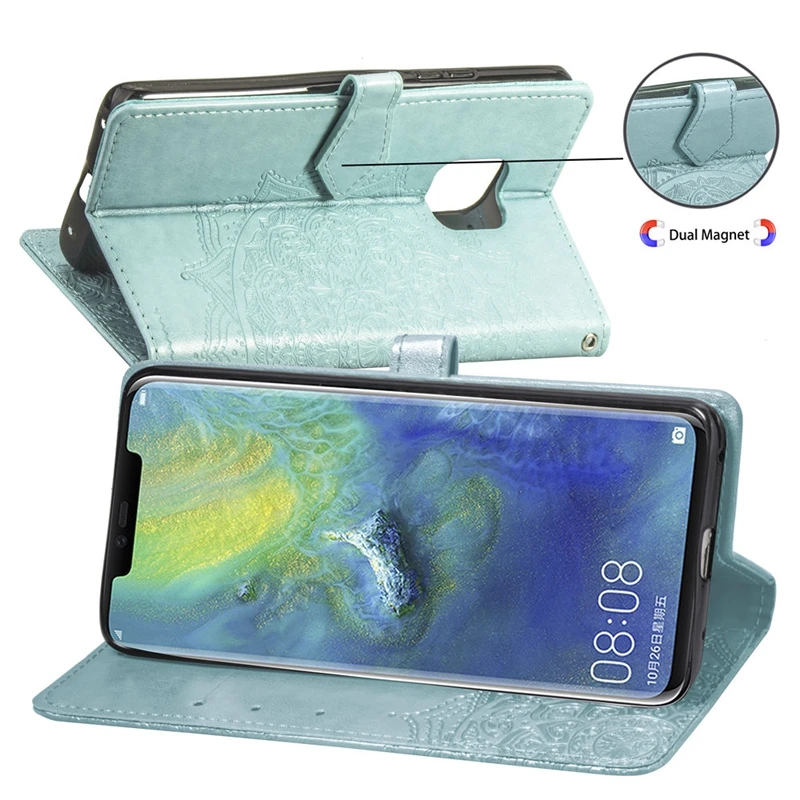 Чехол Кошелек для huawei mate 20 Pro 10 Lite роскошный винтажный книжка из искусственной