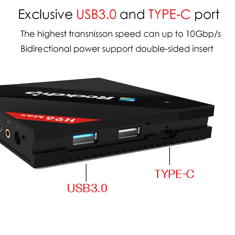 H96 MAX TV BOX RK3399 4 Гб di RAM 32 ROM Android 7 1 2 4g/5 0g wifi H.265 k телеприставка | Электроника