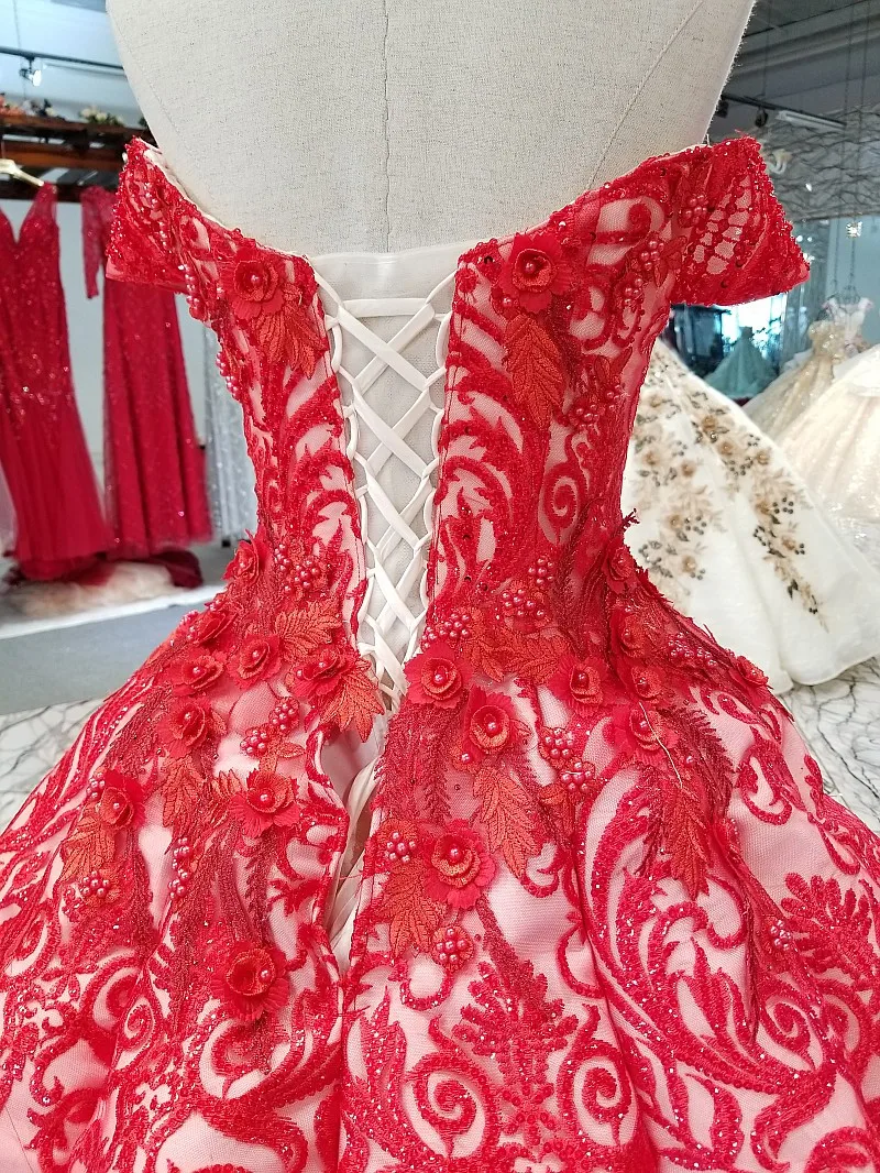 На заказ Роскошные кружевные вечерние платья с открытыми плечами бальное платье