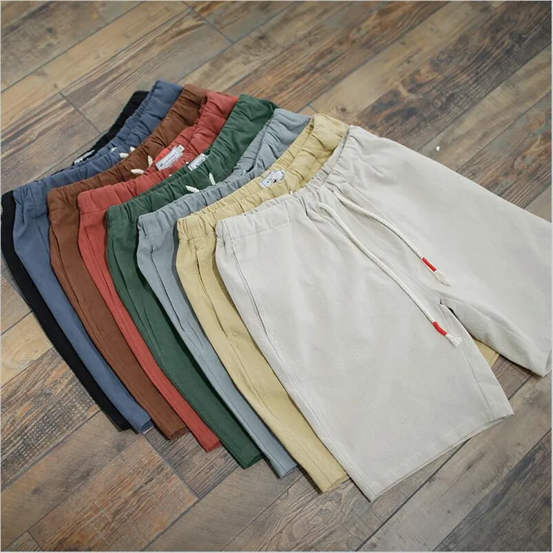 Новинка 2020 модные летние мужские крутые брюки до колен с завязкой 8 цветов