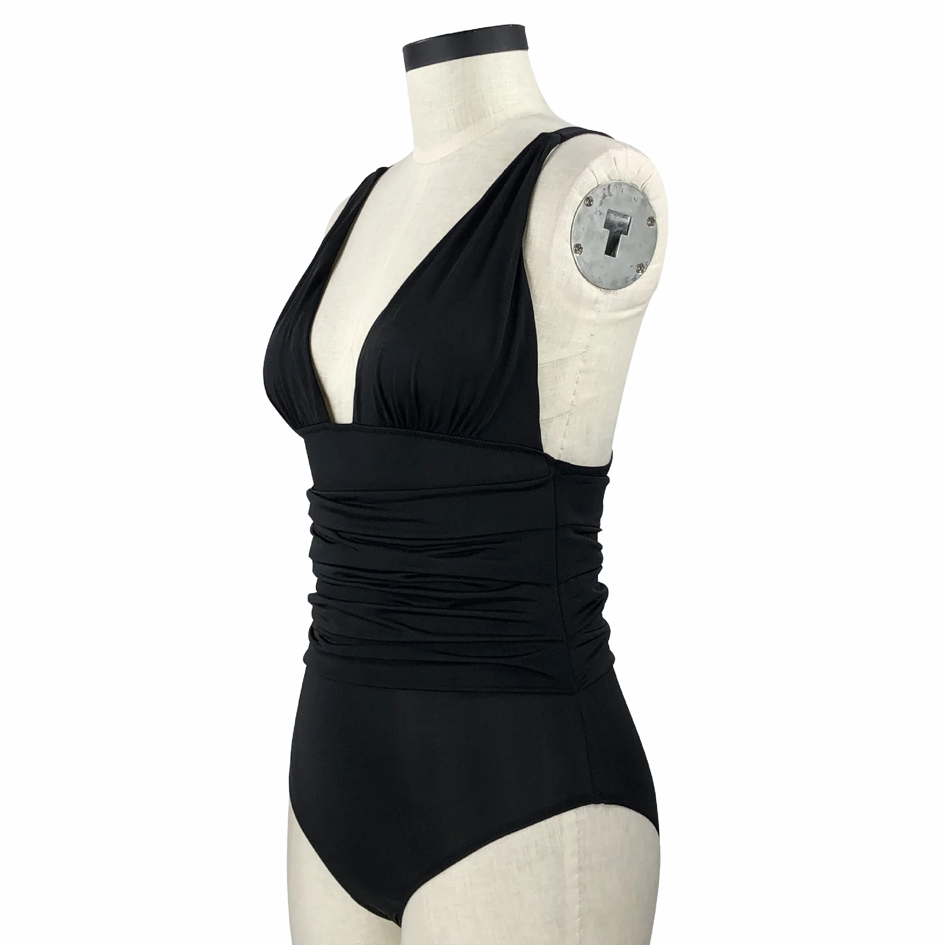 Горячая Новинка Черный Цельный купальник с открытой спиной купальный костюм