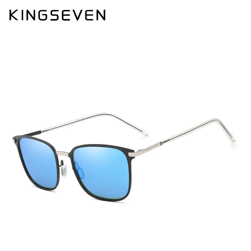 C04 Silver Blue KINGSEVEN, поляризационные солнцезащитные очки, мужские классические солнцезащитные очки, для вождения, путешествий, унисекс, Oculos Gafas De Sol - Цвет линз: C04 Silver Blue