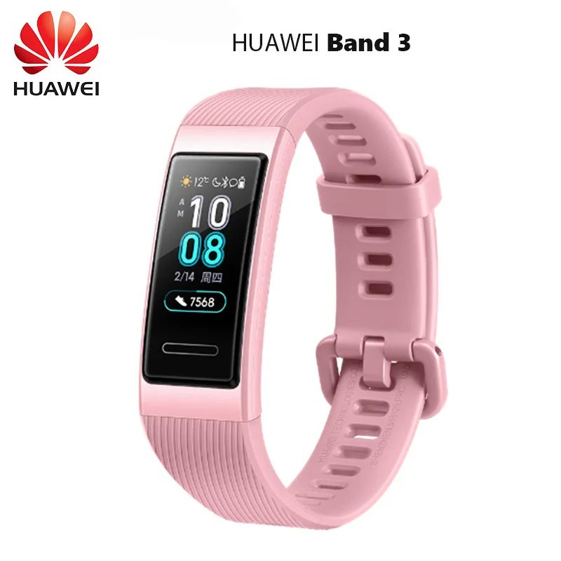 Оригинальный Смарт-браслет Huawei Band 3 с металлической рамкой полноцветный Amoled