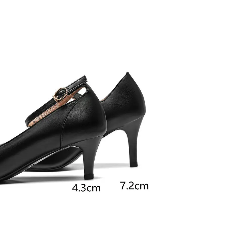 Женские туфли-лодочки QUTAA черные туфли на платформе с острым носком и пряжкой