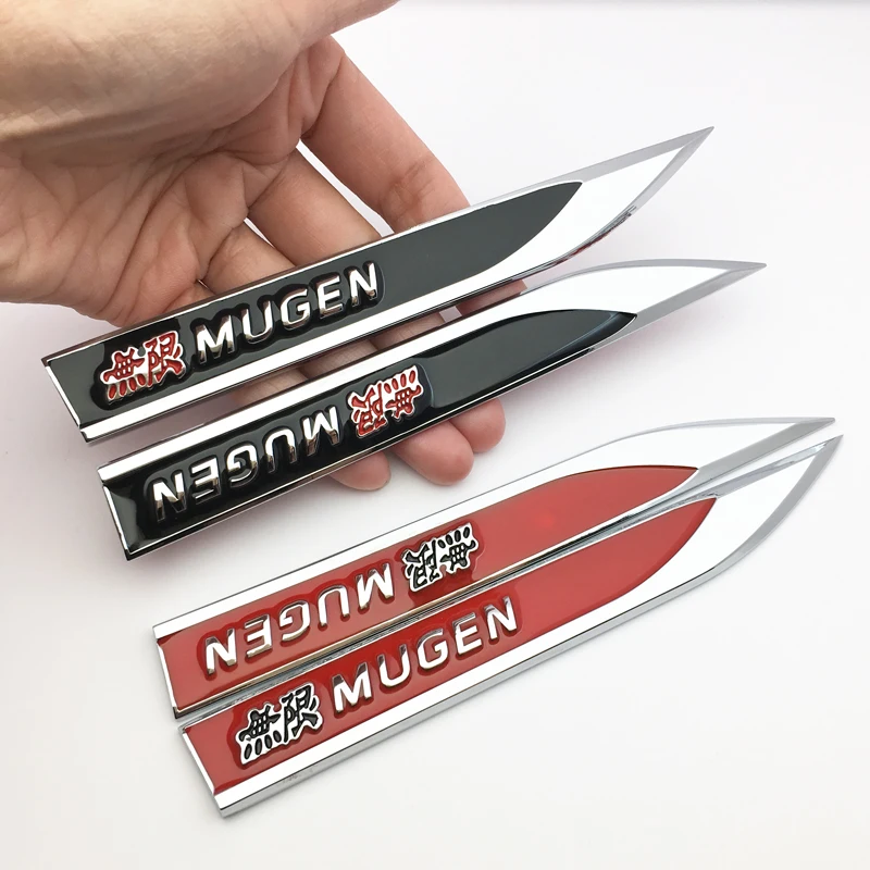 ANTINIYA красный/черный металл Mugen Тюнинг автомобилей Fender сторона Стикеры задний