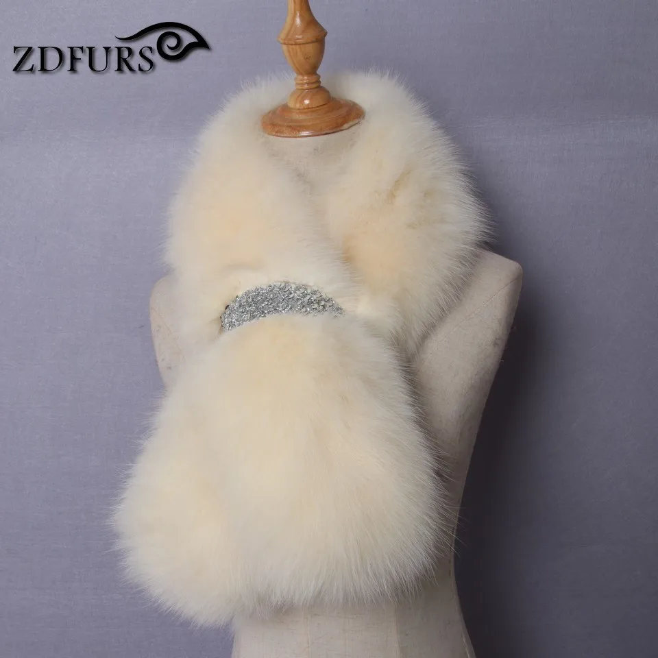 ZDFURS* Зимний натуральный Лисий мех шаль модный воротник длинный меховой шарф женский лисий мех кольцо украшение пальто меховой воротник