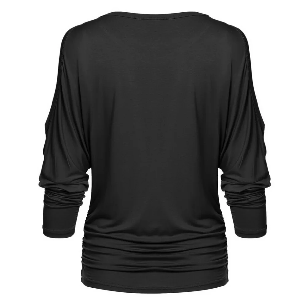 Meaneor Женская Длинная Футболка с рукавами летучая мышь осенняя Повседневная