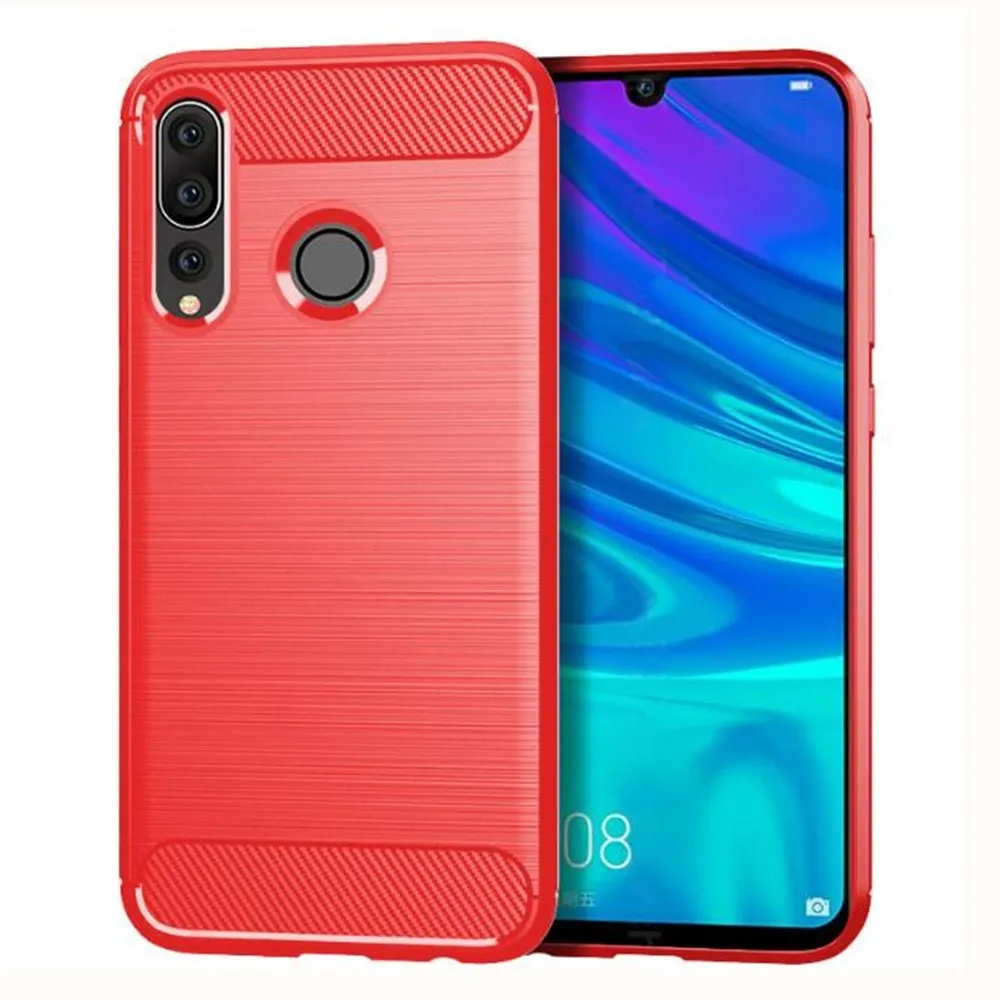 Чехол из углеродного волокна для Huawei Mate 30 Lite резиновый силиконовый чехол