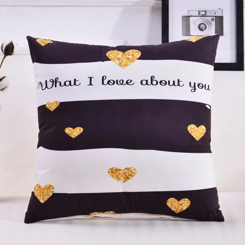 Cushion cover5 Черные, желтые, полосатые подушки, Золотое любовное сердце, с рисунком оленя, наволочка, домашний стул, диван-кровать в машине, декоративные наволочки - Цвет: Cushion cover5