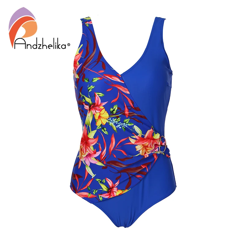 Andzhelika bikini 2018 женский купальник монокини для девушек размера плюс с V образным