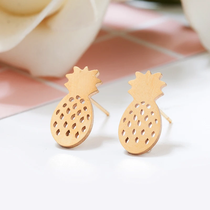 2019 новые женские серьги-гвоздики из нержавеющей стали золотого и серебряного