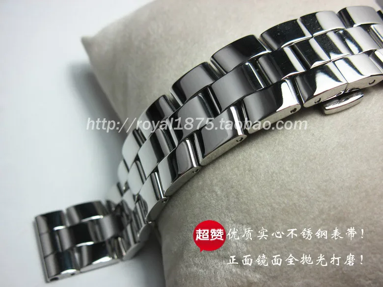 High quality butterfly buckle polished solid 304 stainless steel 18mm 20mm 22mm 24mm steel belt steel bracelet For brand strap