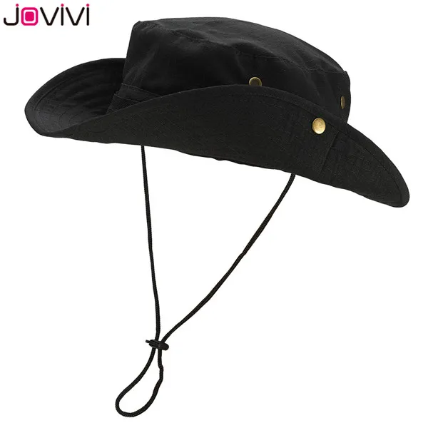 1x Color 1 Jovivi 1 шт. уличная шляпа Boonie с широкими полями, дышащие сафари рыболовные шляпы для защиты от УФ-лучей, складная Военная Кепка, пара уличных шапок - Цвет: 1x Color 1