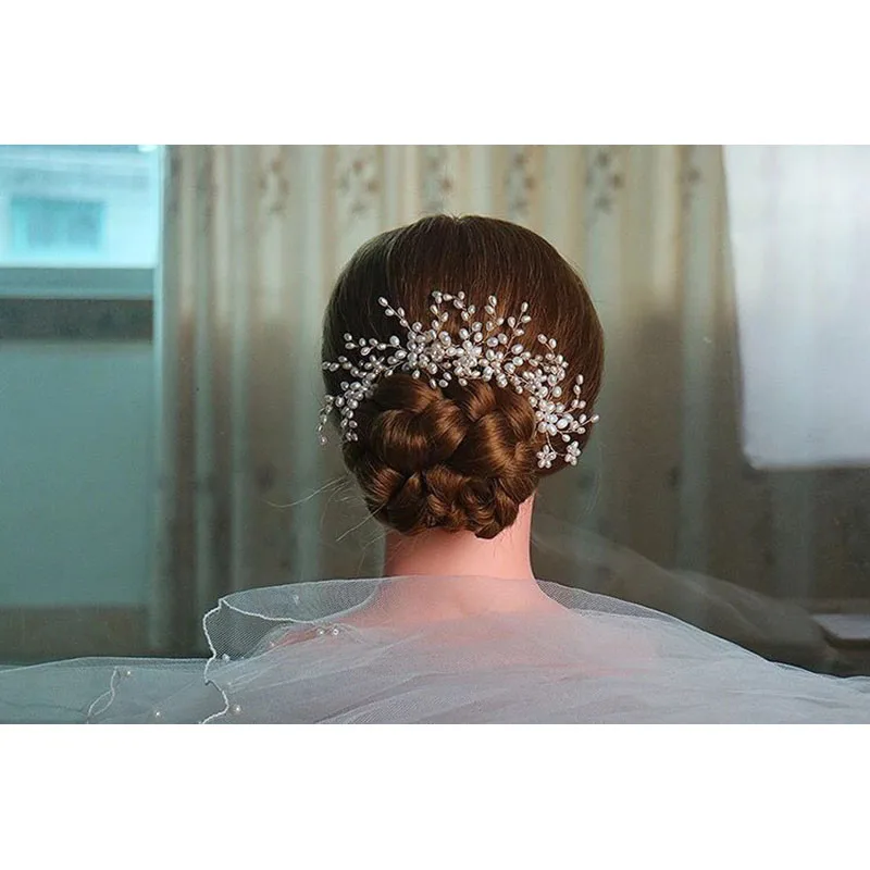 FORSEVEN барокко Имитация Жемчуга Заколка для волос с кристаллами расчески