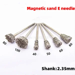 Алмазная шлифовальная дрель с магнитным хвостовиком 2,35, E, алмазная игла, заусенцы, детали для машинного оборудования, резка, гравировка, монтаж, гальванизация 1 шт.