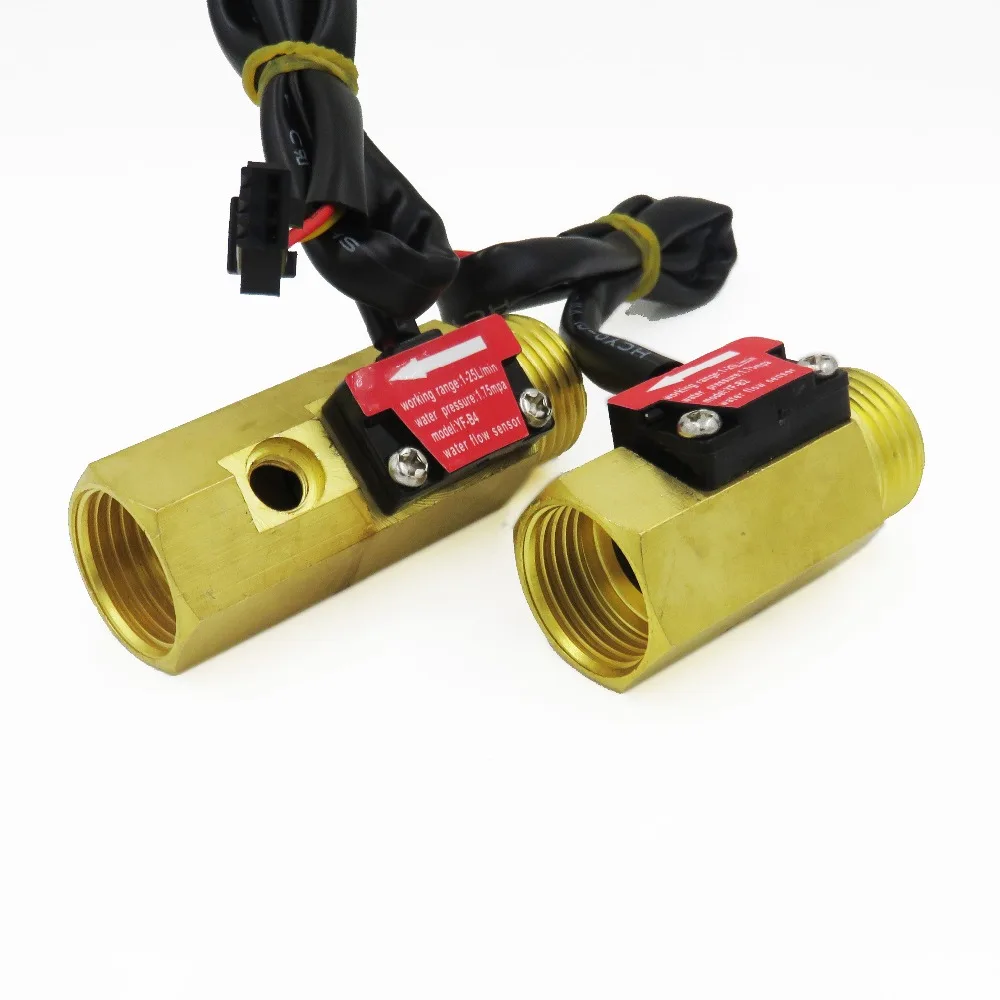 Medidor de Fluxo de Água Indicador Contador Medidor de Fluxo Salão Turbina com Sonda de Temperatura Yf-b4 Dn15 g1 1125l Min Peças Medidores de vazão