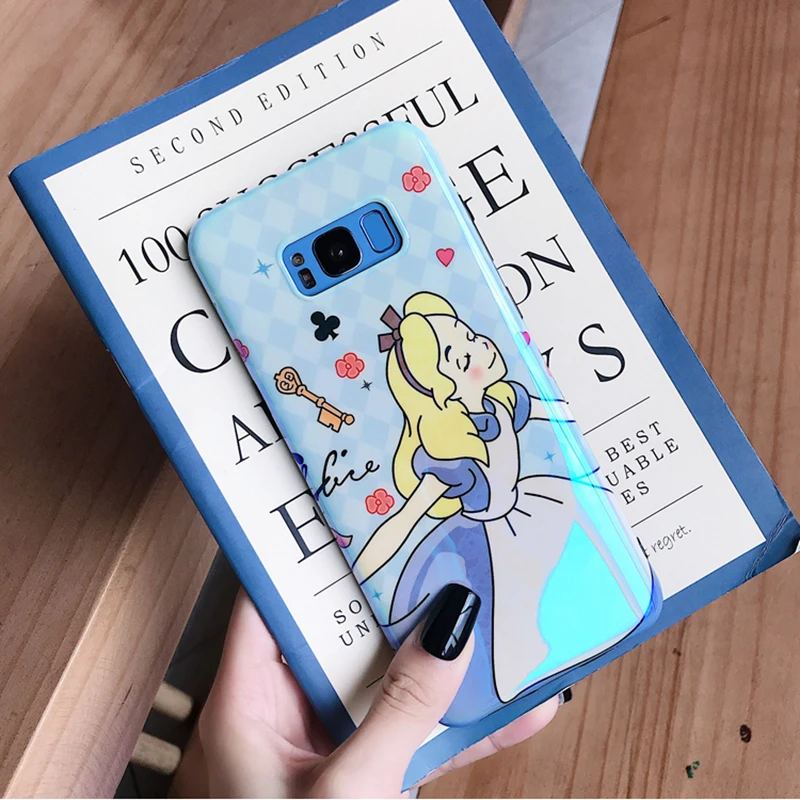 YHBBCASES для samsung S10 случае Симпатичные Алиса Блестящий телефон Обложка Galaxy S8 S9 плюс