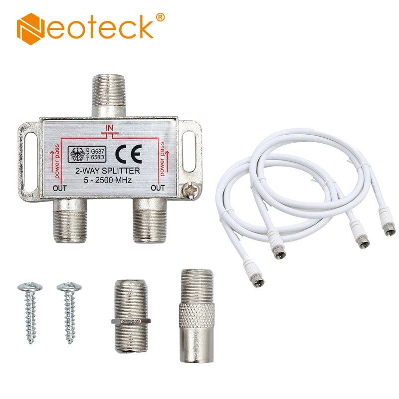 

ТВ/CATV Разветвитель 2-канальный кабель типа F 2 Way 2500MHz KIT Для Virgin Media Telewest F для коаксиального адаптера F-F Joiner Комплект широкополосной ТВ оборудо...