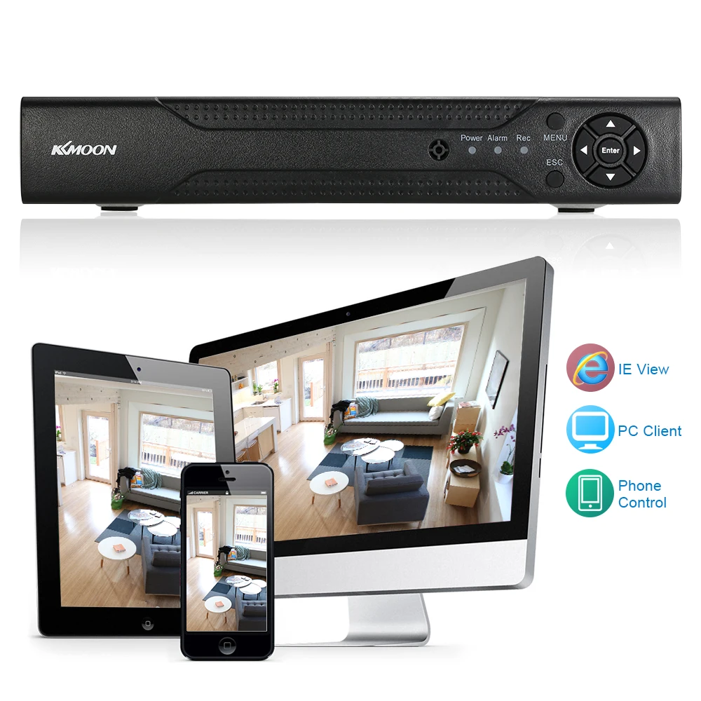 KKmoon P2P облачная сеть Onvif CCTV безопасности Камера 4CH 1080P Hybrid NVR AHD TVI CVI DVR 5 в 1 цифровой