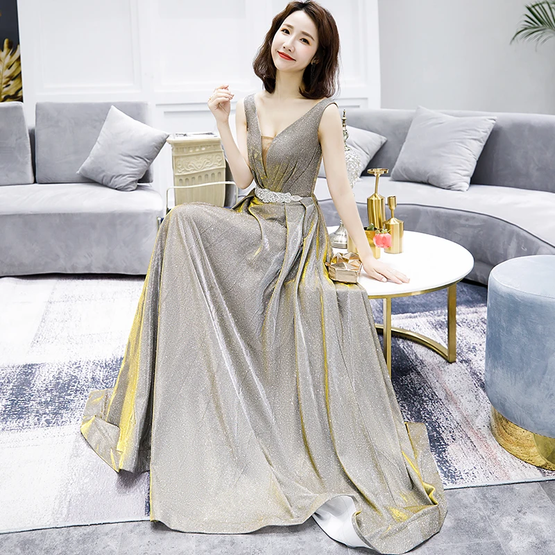 SSYfashion/элегантные длинные вечерние платья с v-образным вырезом шнуровкой сзади