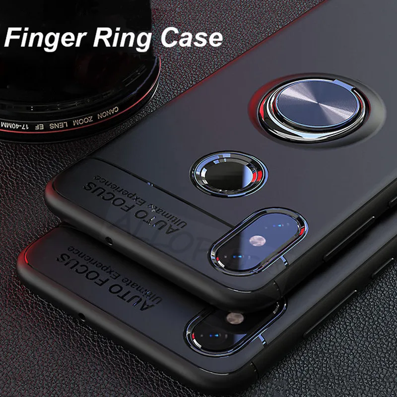 ALLOPUT Magnetic 360° Ring Case For Redmi Note 7 5 Pro Soft TPU Cover Silicone Shockproof Shell Xiaomi Cases |