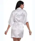 PDTY 01 Серебристая надпись Свадебная искусственная Невеста Подружка невесты Honor женский вечерний халат с именем на заказ и датой готовые халаты