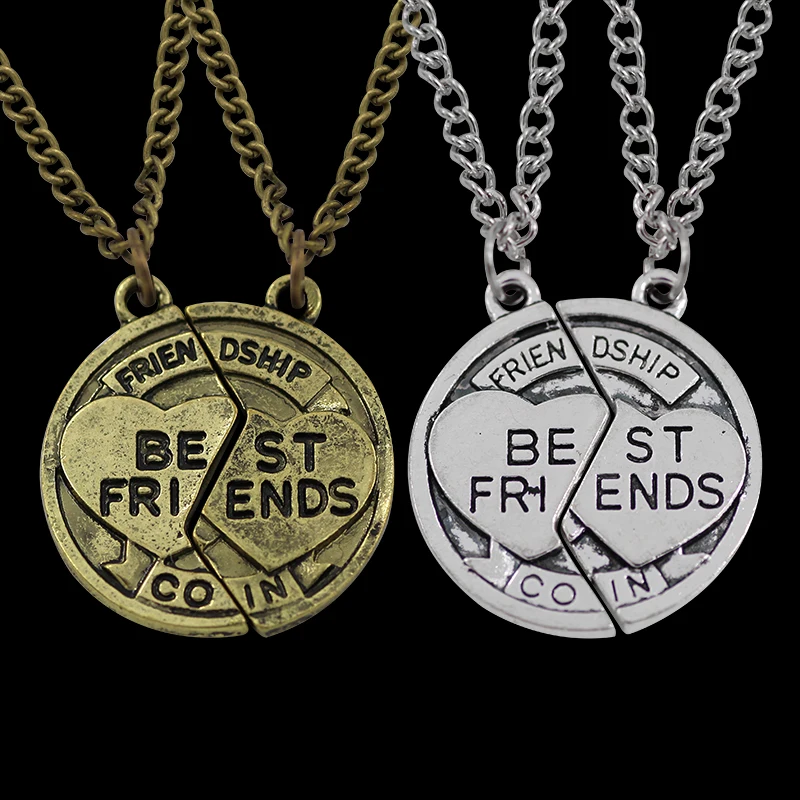 2 шт./компл. винтажная круглая головоломка ожерелья Best Friends для женщин и мужчин