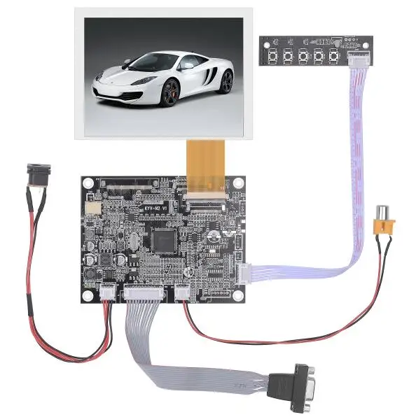 full kit 5 дюймов 640x480 VGA драйвер управления AV+ VGA плата для AT050TN22 V.1 AT056TN52 V.2 AT080TN52 V.1 - Цвет: full kit
