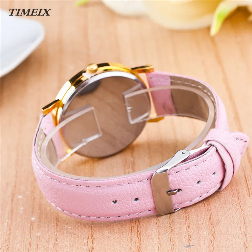 Женские часы 2017 новая мода бабочка стиль кожаный ремешок аналоговые кварцевые